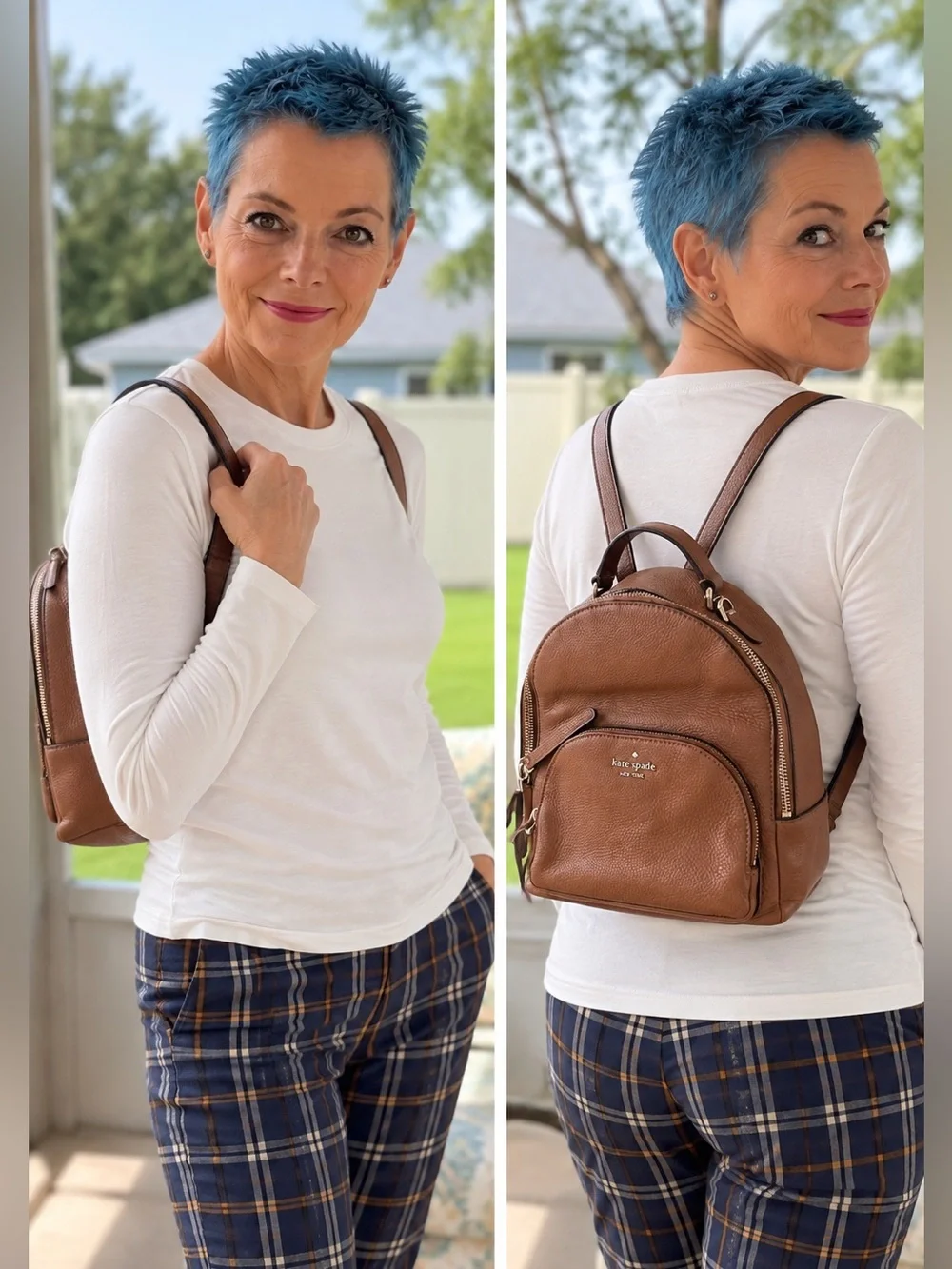 Kate Spade Jackson Backpack Warm Ginger Brown Pebbled Leather Medium